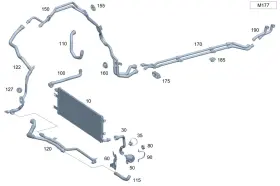 167-501-72-00 Mercedes-benz Genuine Coolant Hose