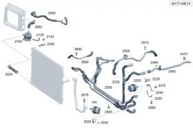 223-501-77-00 Mercedes-benz Genuine Coolant Filling Hose
