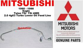 Mitsubishi Mr204474 1995 1998 Eagle Talon Tsi Awd Turbo Lower Oil Feed Line 2.0 4g63 Oem