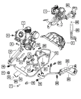 4884778ad Mopar Genuine Turbo Water Return Tube