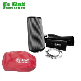 60caibd No Limit Fabrication Black Cold Air Intake With Red Pre-filter For 03-07 Ford 6.0l Powerstroke