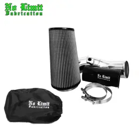 60caipd No Limit Fabrication Polished Cold Air Intake Dry Black Pre-filter For 03-07 Ford 6.0 Diesel