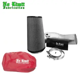 60caird No Limit Fabrication Raw Cold Air Intake With Red Pre-filter For 03-07 Ford 6.0l Powerstroke