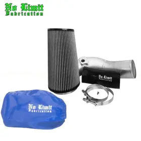 60caird03 No Limit Fabrication Pfbl1 Raw Cold Air Intake With Blue Pre-filter For 2003 Ford 6.0l Powerstroke