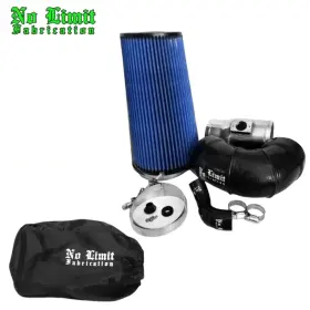 64caipo No Limit Fabrication Polished Air Intake Pro5r Blk Prefilter For 08-10 Ford 6.4l Powerstroke