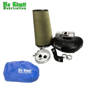 64caipp No Limit Fabrication Pfbl1 Polished Cold Air Intake Pg7 With Blue Pre-filter 08-10 6.4l Powerstroke