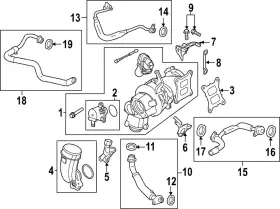 9a7-121-497 Porsche Genuine Turbocharger Coolant Line