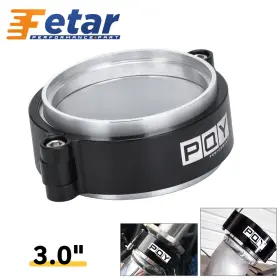 Vce03-qy Pqy 3 Inch 76mm Aluminum V-band Clamp With Flange Kit For Intercooler Intake Pipes Bk