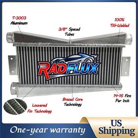 Radflux 21-1745y Fits For Mustang 25 Inch Wide Aluminum Twin Turbo Intercooler Trtt9 1950 Cfm 1300 Hp