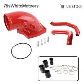 Imp003-rd Riswhitemeteors Icp004 Red For Ford F250 6.0l Diesel Turbo Intercooler Pipes Intake Elbow 2003-2007