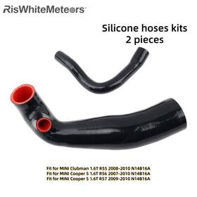 Riswhitemeteors Icp043-bk For 2007-2010 Mini Cooper S 1.6l Turbo R55/56/57 Silicone Heater Radiator Hose