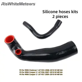 Icp043-bk Riswhitemeteors For 2007-2010 Mini Cooper S 1.6l Turbo R55/56/57 Silicone Heater Radiator Hose