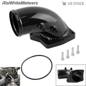 Imp003-bk Riswhitemeteors For Ford F350 F250 6.0l Powerstroke Diesel 03-07 Air Intake Turbo Elbow Pipe Blk