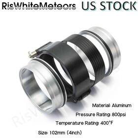 Riswhitemeteors Kg03-400-bk-d For Air Intake Turbo Pipe 4ftft Aluminum Quick Release Hd V-band Clamp With Flanges