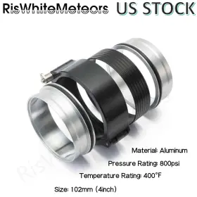 Kg03-400-bk-d Riswhitemeteors For Air Intake Turbo Pipe 4ftft Aluminum Quick Release Hd V-band Clamp With Flanges