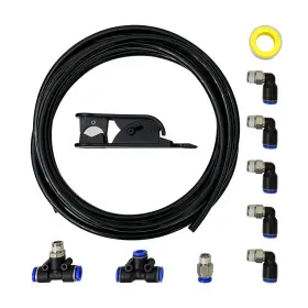 Bov-1057-bk Sineside Vacuum Pu Tubing And Push Lock Fittings Kit 1/8 Inch Npt To 1/4 For Turbo