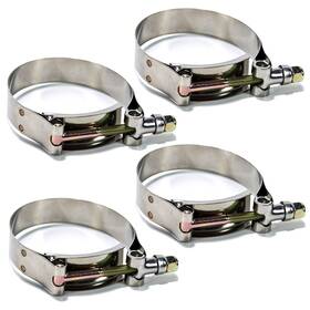 Squirrelly Performance Parts Cla000100 4pack 2 Inch Stainless-steel T Bolt Clamp Corrosion Resistant Hose Clamps With R