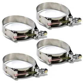 Cla000100 Squirrelly Performance Parts 4pack 2 Inch Stainless-steel T Bolt Clamp Corrosion Resistant Hose Clamps With R
