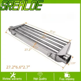 Srehloe 27.2 6.6 2.7 27 Inch X7 X3 Universal Aluminum Turbo Front Mount Intercooler Tube And Fin 2.25 I/o