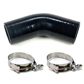 4500-2 System1 Designs 3030 3 Inch Black Silicone Coupler 30 Degree Turbo Intake Pipe With 2x T-bolt Clamps