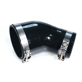 4540 System1 Designs 4370 4500 4 Inch To 3 Black Silicone Reducer Coupler 45 Degree With 2x T-bolt Clamps