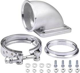 Tembor 982751360968 For T3 T4 Turbo 3 Inch V-band Clamp 90 Degree Steel Cast Elbow Adapter With Flange