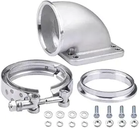Tembor 982751360968 For T3 T4 Turbo 3 Inch V-band Clamp 90 Degree Steel Cast Elbow Adapter With Flange
