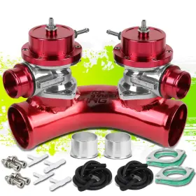 Tsk-ptztl8002rd Top Street King Bovgsrdx2 Type-s 2.5 Inch 70 Elbow Dual Flange Tube Adaptor Turbocharger Blow Off Bov X2 Red