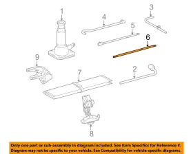 0911435060 Toyota Oem 10-24 4runner Rear Body Floor Jack Components-extension
