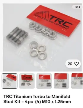Sf-02-081 Trc Titanium Turbo To Manifold Stud Kit 4pc 4 M10 X 1.25mm