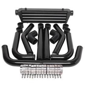 Worldokit Wk-331101-8885 Universal 28 Inch X7 X2.5 Aluminum Turbo Intercooler Black Kit Coupler