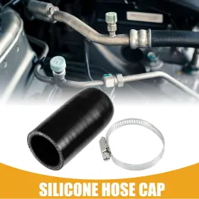 X Autohaux 634149109029 1 Set 35mm 1.38 Inch Id Universal Car Silicone Hose With Clamp End Plug Black