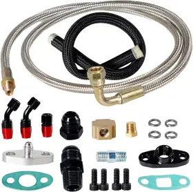 Fpr-1021-xz Yeshma Turbocharger Oil Feed And Drain Return Line Kit Silver