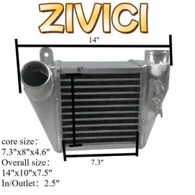 Gpl00063 Zivici Fit For Vw Golf/vw Jetta Mk4 1.8t Mount Turbo Upgrade Intercooler
