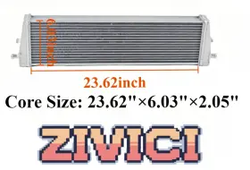 Mmrad-he-01 Zivici Core Size 23.6 Inch 6 2 Aluminum Universal Single Pass Air-water Heat Exchanger