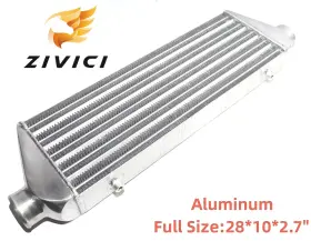 Zivici Size 28 10 2.7 Inch X10 X3 Aluminum Universal Turbo Intercooler 2.2 In/outlet For Ford F-150