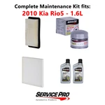 2010 Kia RIO5 1.6L Complete Cabin, Air & Oil Filter Kit (5W-20) New. Price: $80.95.