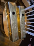 Vintage Small Block Chevy Moroso Gold Anodized Valve Covers Used Sbc. Price: $190.00.