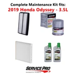 2019 Honda Odyssey 3.5L Complete Air, Oil & Cabin Filter Kit (0W-20) New. Price: $99.95.