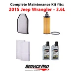 2015 Jeep Wrangler 3.6L Complete Air, Oil & Cabin Filter Kit (5W-20) New. Price: $101.95.