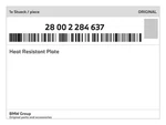Genuine Bmw Heat Resistant Plate 28-00-2-284-637 New. Price: $25.21.