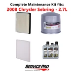 2008 Chrysler Sebring 2.7L Complete Air, Oil & Cabin Filter Kit (5W-20) New. Price: $84.95.