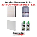 2018 Chevrolet Suburban 5.3L Complete Oil, Air & Cabin Filter Kit (0W-20) New. Price: $123.95.