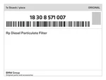 Genuine Bmw Rp Diesel Particulate Filter 18-30-8-571-007 New. Price: $3413.69.