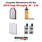 2018 Jeep Wrangler Jk 3.6L Complete Oil, Air & Cabin Filter Kit (5W-20) New. Price: $101.95.