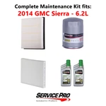2014 Gmc Sierra 6.2L Complete Oil, Air & Cabin Filter Kit (5W-30) New. Price: $111.95.
