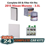 2015 Nissan Murano 3.5L Complete Cabin, Air & Oil Filter Kit (0W-20) New. Price: $82.95.