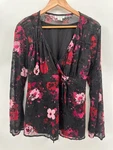 Sheer Milkmaid Top Womens Floral Babydoll Witchy Dark Fairy Y2K Whimsigoth Pre-owned. Price: $28.90.