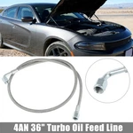4AN Turbo Oil Feed Line 36" Stainless Steel Braided 90 Degree Straight Hose New. Price: $35.14.