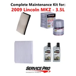 2009 Lincoln Mkz 3.5L Complete Oil, Air & Cabin Filter Kit (5W-20) New. Price: $106.95.